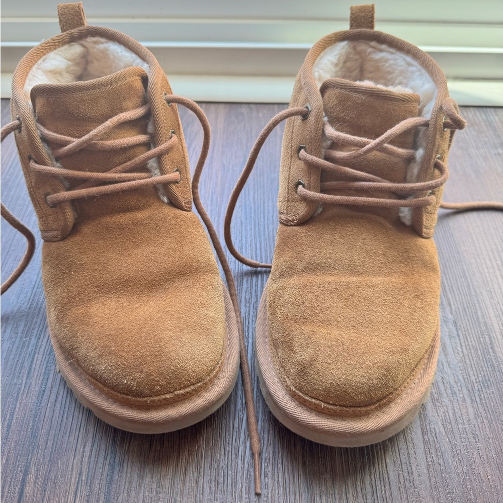 UGH Lace Up Tan Suede Boots